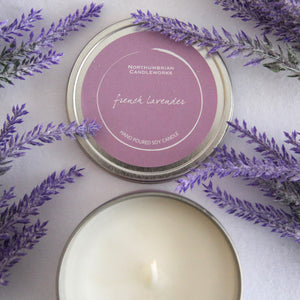 Northumbrian Candleworks - French Lavender - Candle in a Tin with Lavender