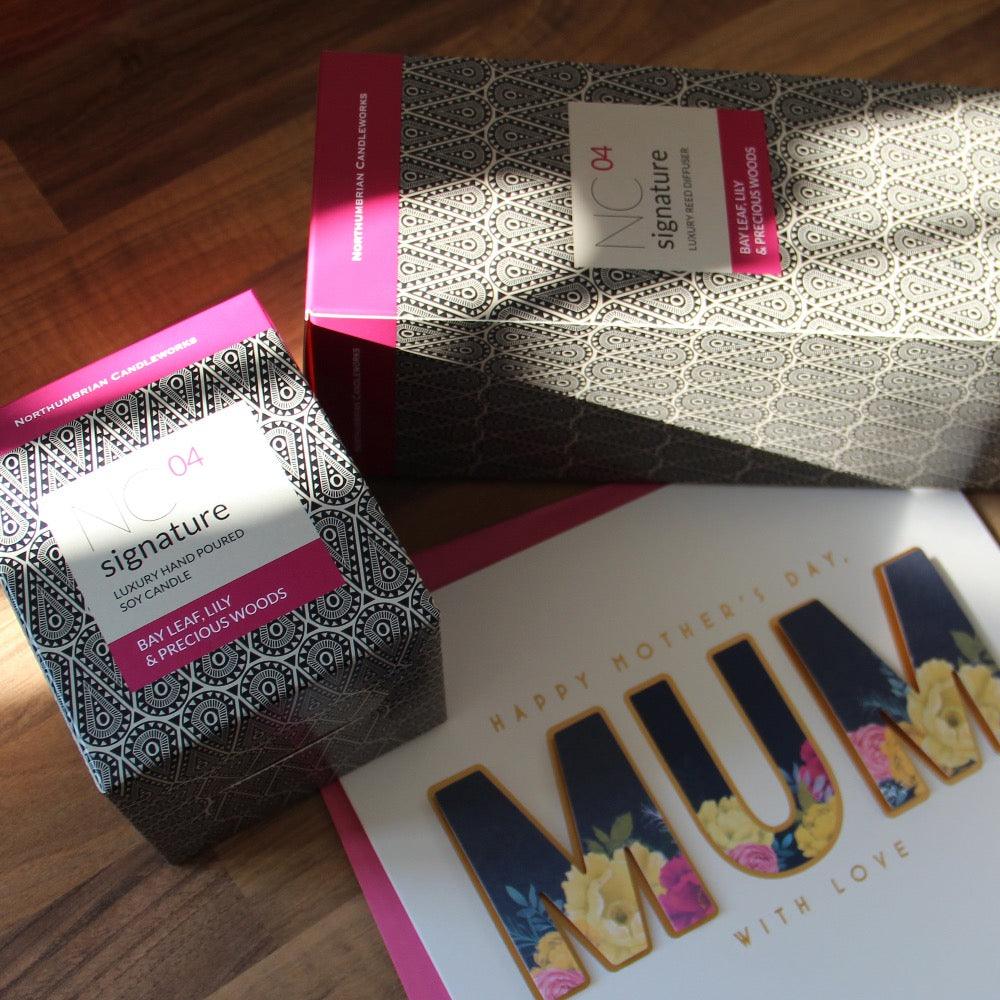 Northumbrian Candleworks - Bay Leaf Lily & Precious Woods - Reed Diffuser and Glass Jar in Box