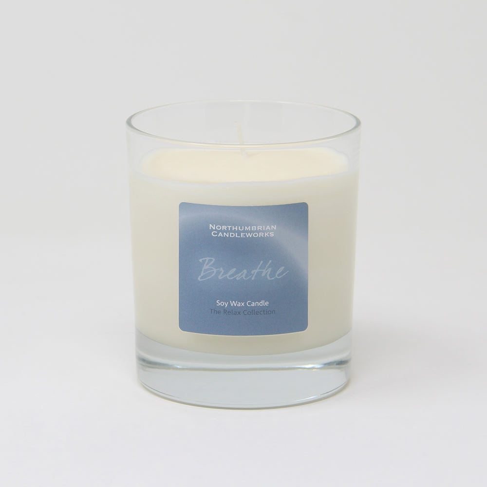 breathe candle from the relax collection - sea salt and amber