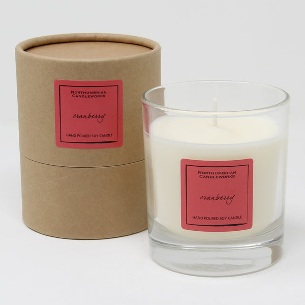 Northumbrian Candleworks - Cranberry - Candle in a Glass Jar with Tube