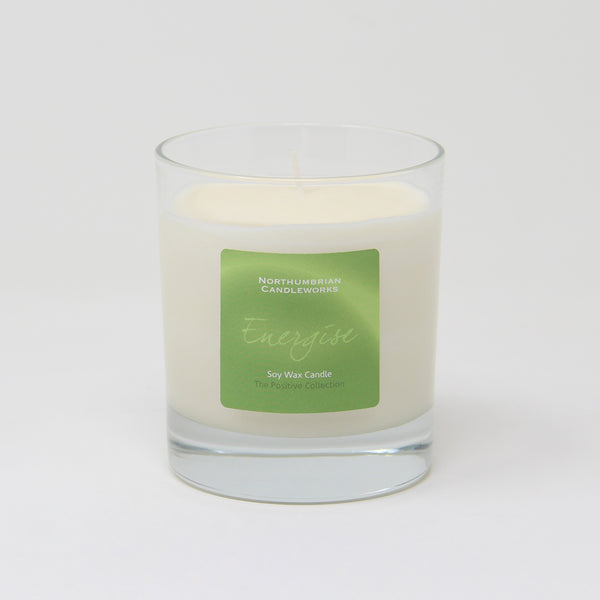 energise candle from the positive collection - lime mandarin and basil
