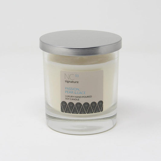 Northumbrian Candleworks - Passion Pear & Lace - Candle in a Glass Jar with Lid