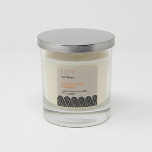 Northumbrian Candleworks - Saffron Iris & Amber - Candle in a Glass Jar with Lid