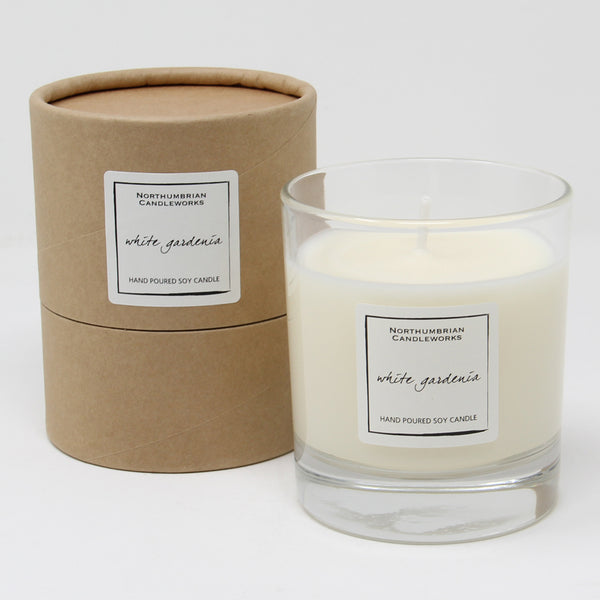 Northumbrian Candleworks - White Gardenia - Candle in a Glass Jar with Tube