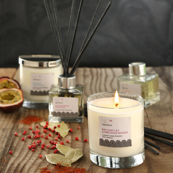 Northumbrian Candleworks - Bay Leaf Lily & Precious Woods - Candle in a Glass Jar