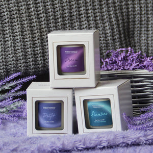 Northumbrian Candleworks - Drift, Dream and Slumber Candles from The Sleep Collection - Gift Set with Blanket