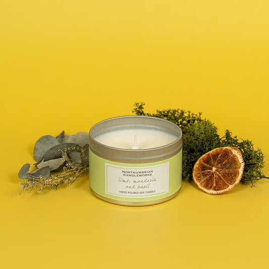 Lime, Mandarin & Basil Candle in a Tin