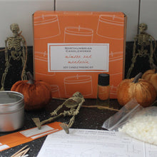 Load image into Gallery viewer, Northumbrian Candleworks - Mimosa and Mandarin - Candle Making Kit Contents with Skeletons for Halloween
