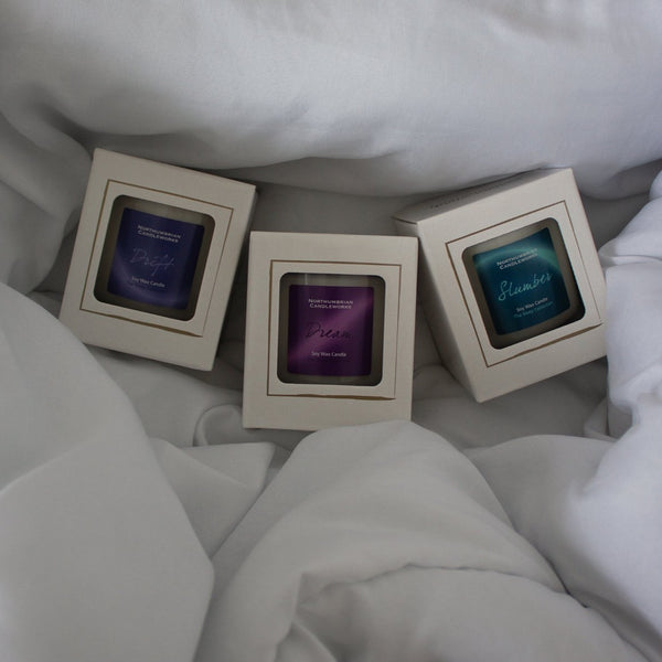 Northumbrian Candleworks - Drift, Dream and Slumber Candles from The Sleep Collection - Soft Bed Sheets