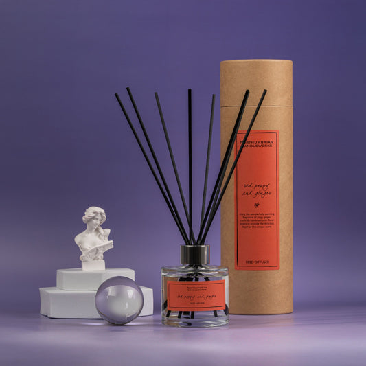 Northumbrian Candleworks - Red Poppy & Ginger - Reed Diffuser with Tube