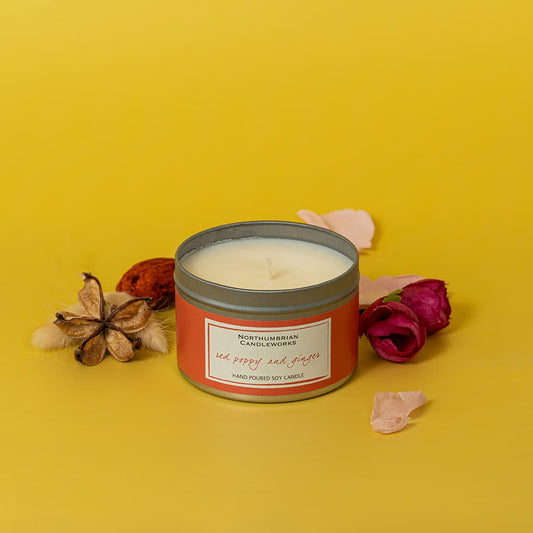Red Poppy & Ginger Candle in a Tin