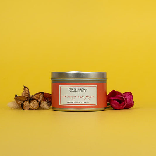 Red Poppy & Ginger Candle in a Tin