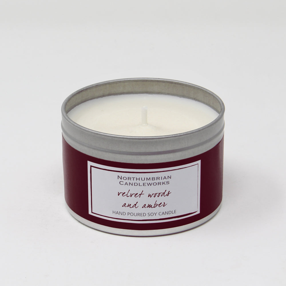 Northumbrian Candleworks - Velvet Woods & Amber - Candle in a Tin