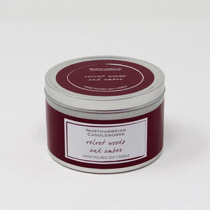 Northumbrian Candleworks - Velvet Woods & Amber - Candle in a Tin with Lid