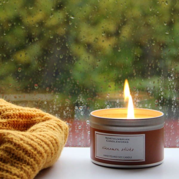 Northumbrian Candleworks - Cinnamon Sticks - Autumn Candle by Rainy Window