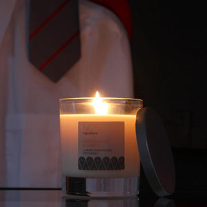 Northumbrian Candleworks - Saffron Iris & Amber - Ironing Uniforms with Candle in a Glass Jar