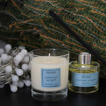 Load image into Gallery viewer, Northumbrian Candleworks - Frankincense &amp; Myrrh - Christmas Candle in a Glass Jar with Diffuser
