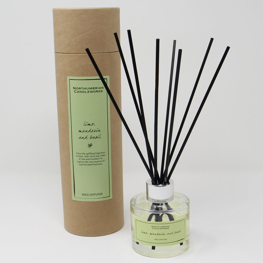 Northumbrian Candleworks - Lime Mandarin & Basil - Reed Diffuser with Tube
