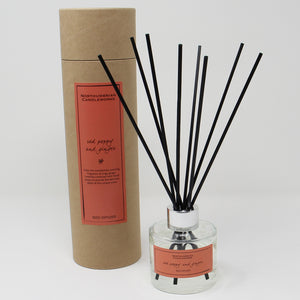 Northumbrian Candleworks - Red Poppy & Ginger - Reed Diffuser with Tube