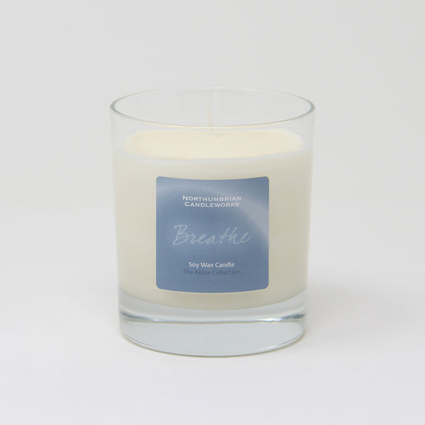 breathe candle from the relax collection - sea salt and amber
