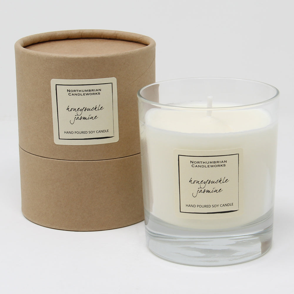 Northumbrian Candleworks - Honeysuckle Jasmine - Candle in a Glass Jar with Tube