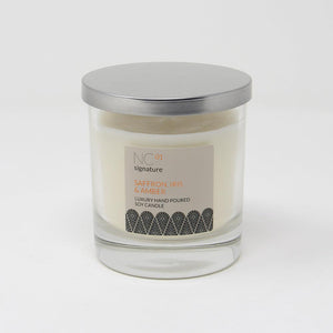 Northumbrian Candleworks - Saffron Iris & Amber - Candle in a Glass Jar with Lid