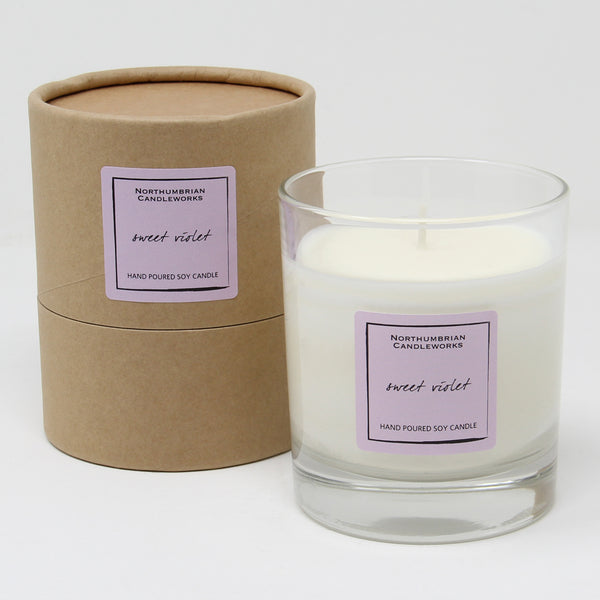 Northumbrian Candleworks - Sweet Violet - Candle in a Glass Jar with Tube