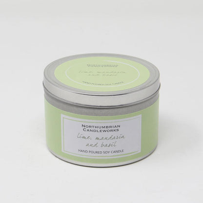 Northumbrian Candleworks - Lime Mandarin & Basil - Candle in a Tin with Lid