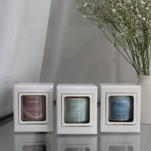 Load image into Gallery viewer, unwind, calm and breathe candles from the relax collection
