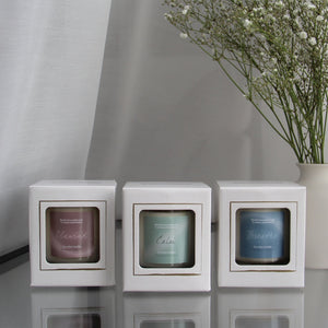unwind, calm and breathe candles from the relax collection