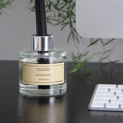 Northumbrian Candleworks - Sandalwood - Reed Diffuser at Work with Computer