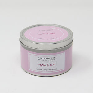 Northumbrian Candleworks - English Rose - Candle in a Tin with Lid
